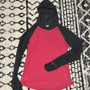 Nike Running Red and grey Hoodie Shirt with thumb holes Medium